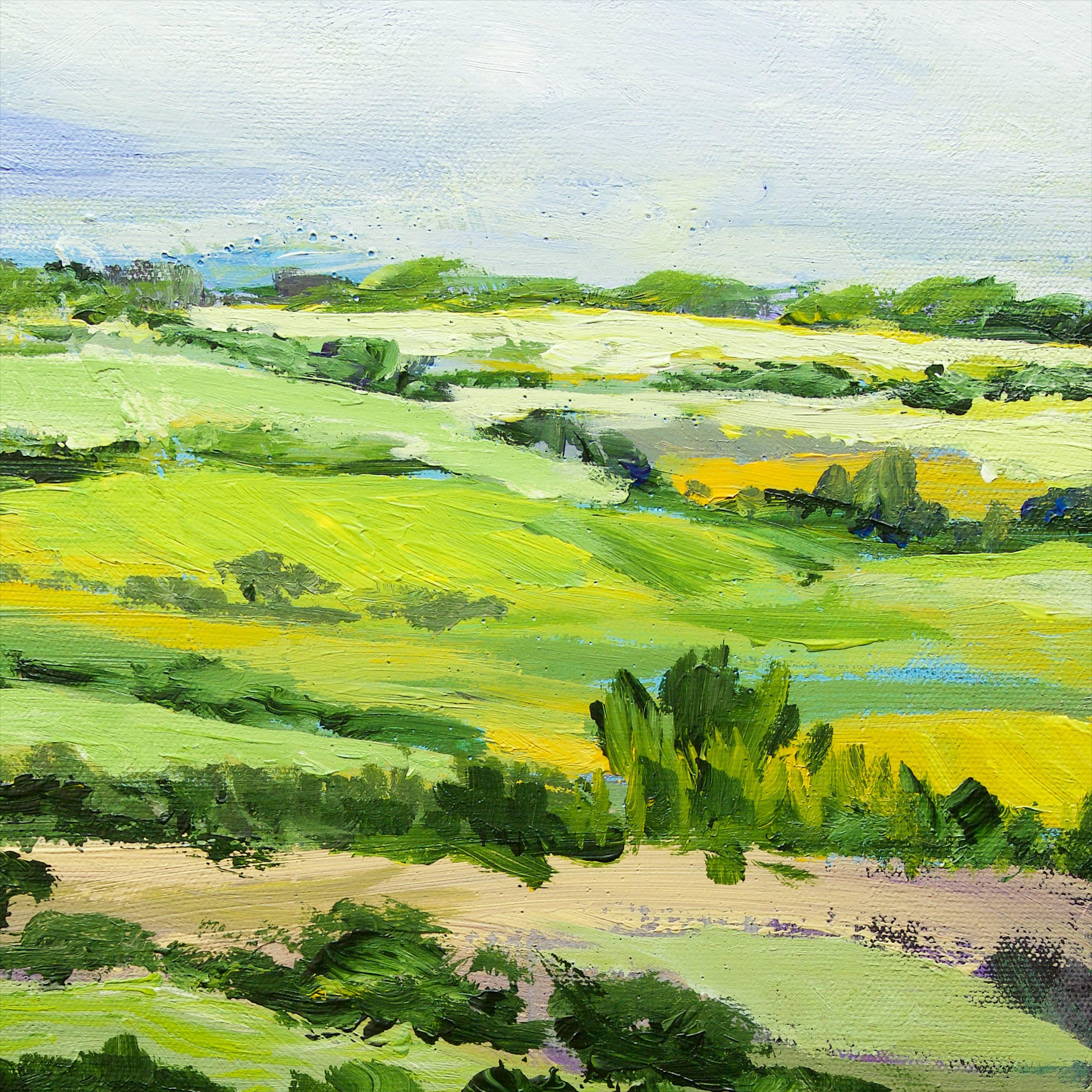 Brightwalton - Green Landscape Painting by Allan P. Friedlander