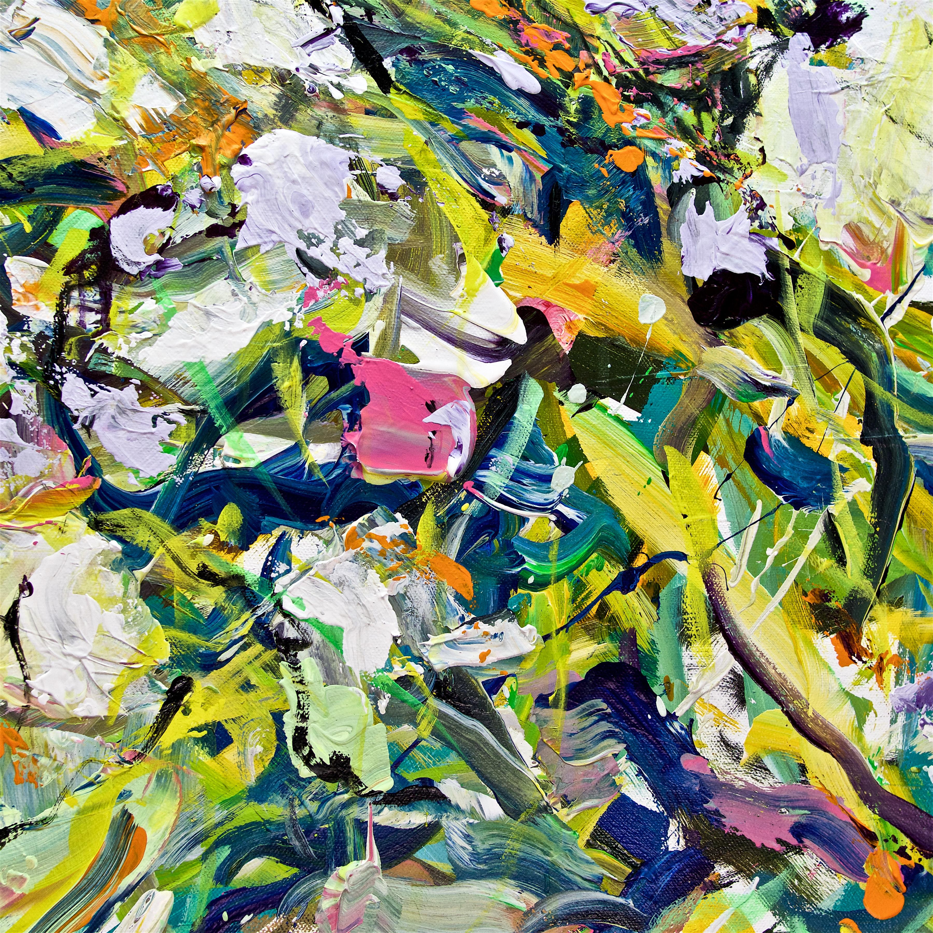 <p>Artist Comments<br>A radiant, energetic display of summer wildflowers represented in sweeping abstract brushwork. Artist Allan P. Friedlander says the movement in the piece is a result of studying the different ways flowers move in the wind. 