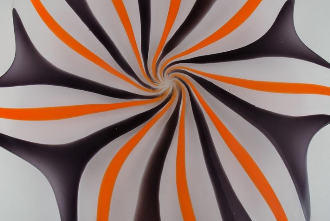 Scandinavo moderno Allan Scharff per Holmegaard, piatto unico colossale / ciotola in vetro artistico in vendita