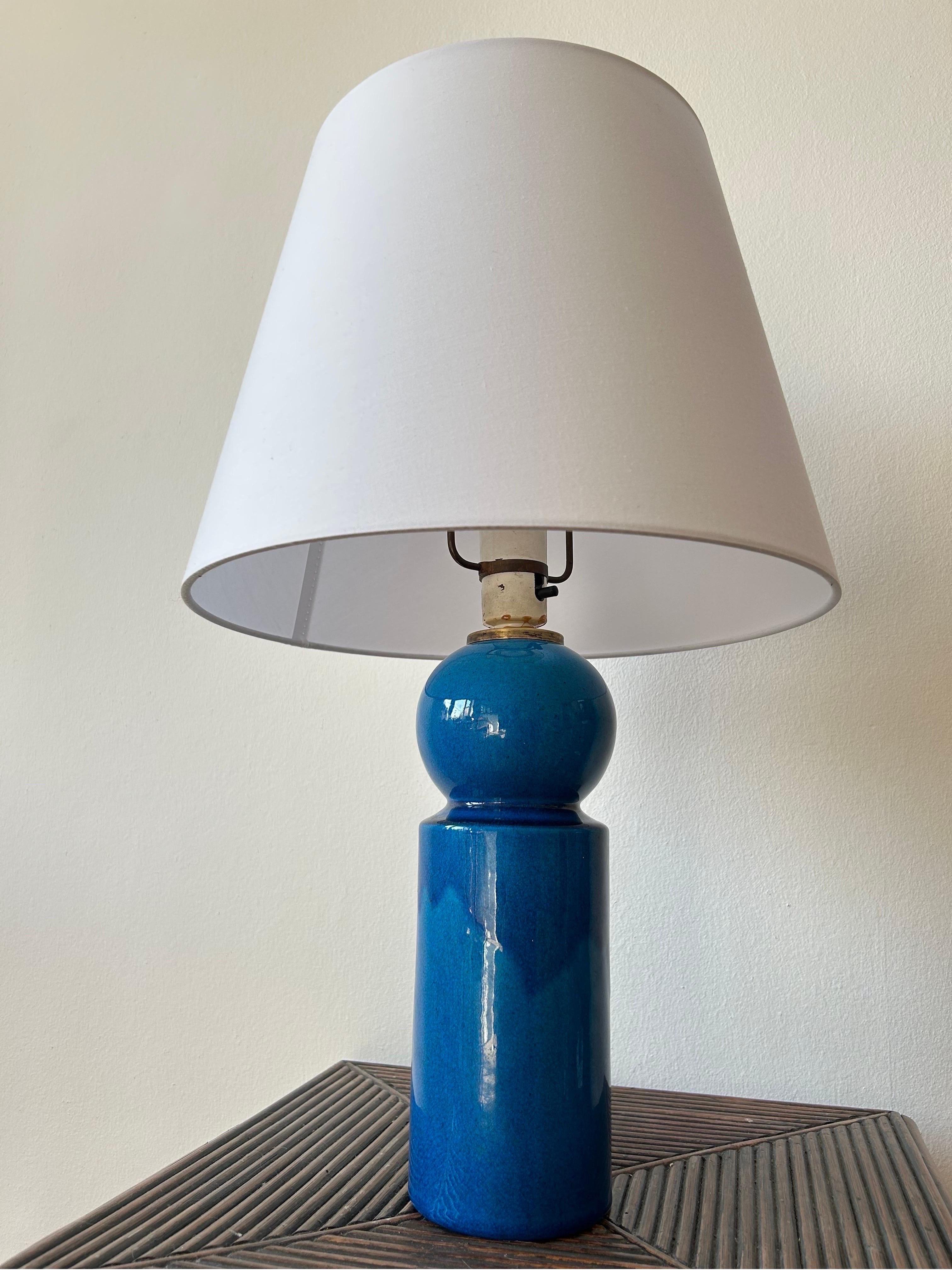 Glazed Allan Schmidt Table Lamp for Kähler, 1960s