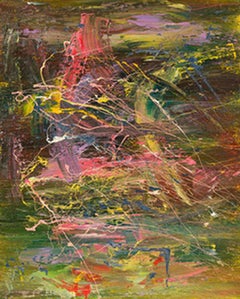 Vibration sonore, peinture abstraite originale, œuvre d'art colorée, style Pollock