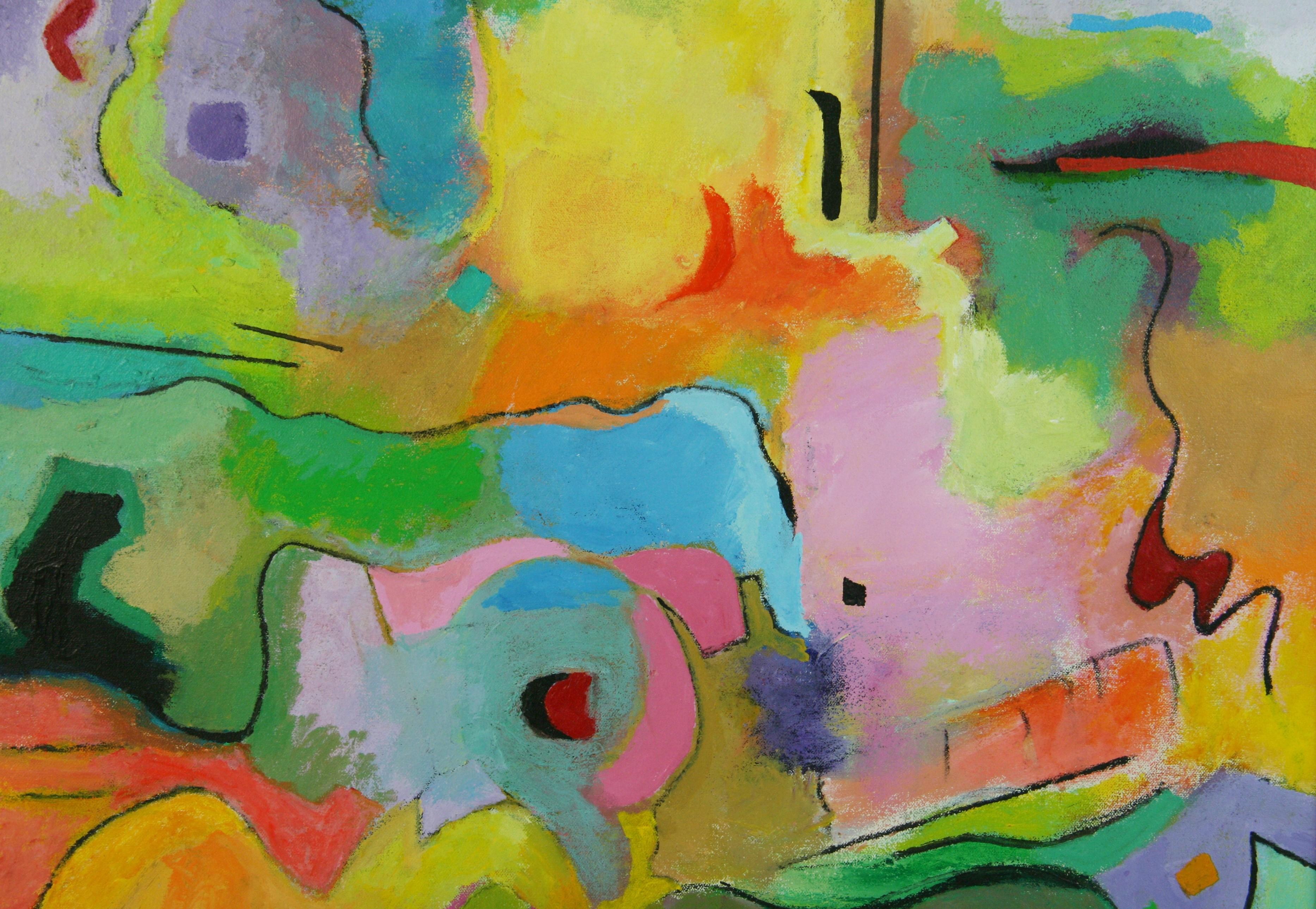 6132 Soft Impact colorful abstract set in a carved wood frame
Image Size 23.5x19.5