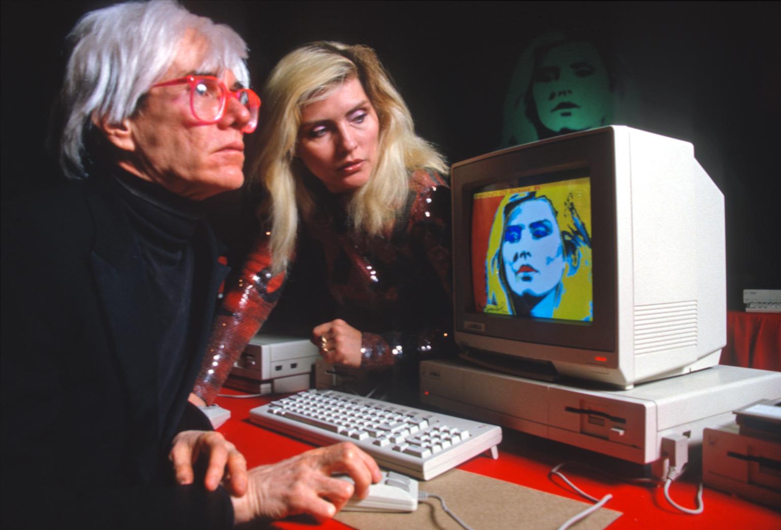Allan Tannenbaum Portrait Photograph - Debbie Harry Andy Warhol Amiga Computer - Fine Art Limited Edition Color Print 