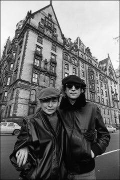 John Lennon and Yoko Ono at the Dakota - Archival Fine Art Black and White Print
