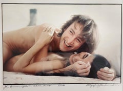 John and Yoko Kimonos Bed Laugh, NYC, 1980