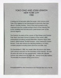 "John Lennon and Yoko Ono" 1980 photograph by Allan Tannenbaum from Hard Rock