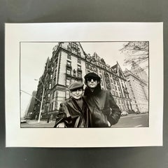 John Lennon and Yoko Ono Dakota Building vintage print by Allan Tannenbaum