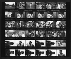 Muhammad Ali Boxing Champ Training - Archival Black and White Contact Sheet