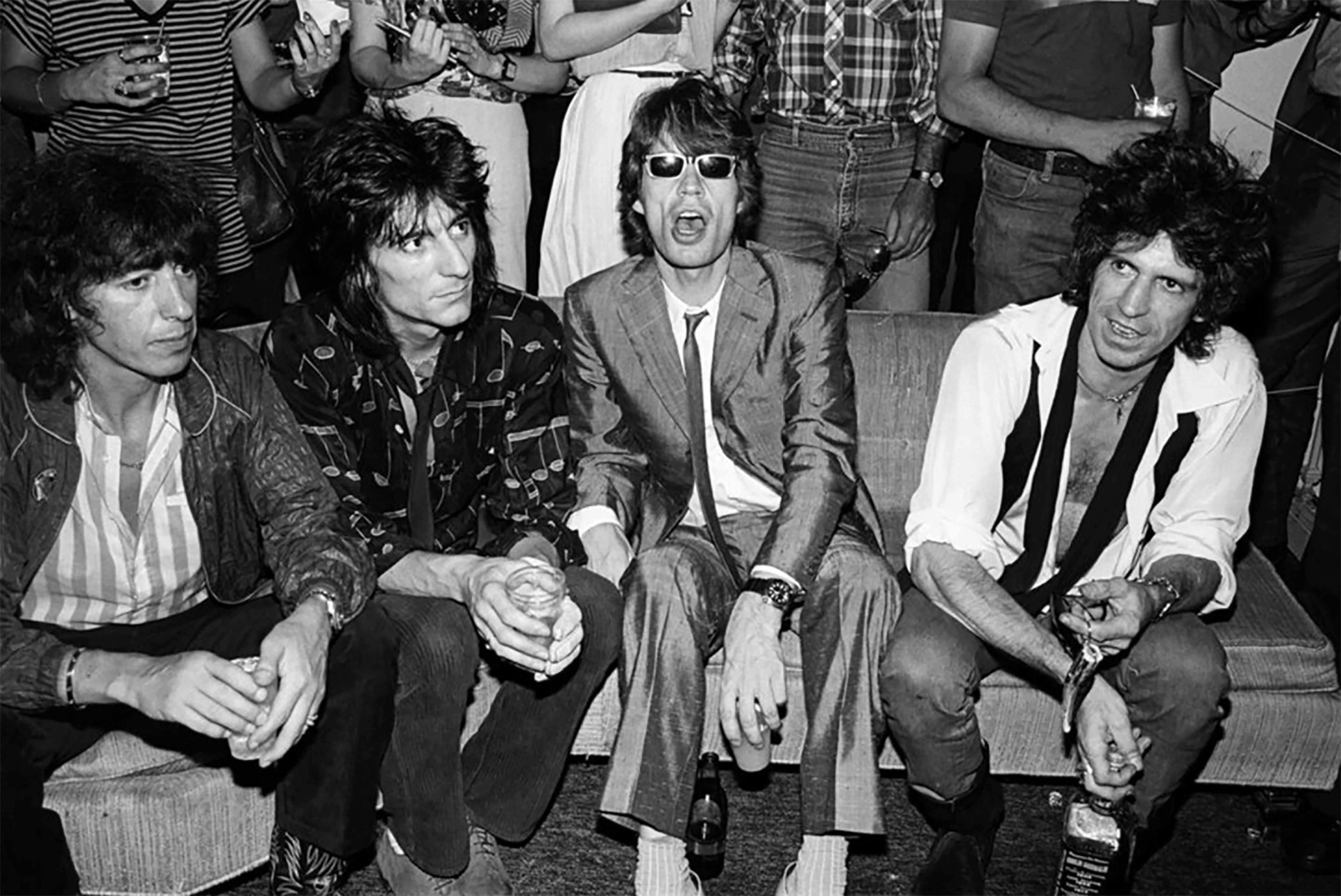 Allan Tannenbaum Black and White Photograph - Rolling Stones At Danceteria, NYC, 1980