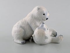 Allan Therkelsen for Royal Copenhagen, Rare Porcelain Figurine, Polar Bear Cubs