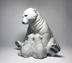 Allan Therkelsen Royal Copenhagen Motherly Love Porcelain Polar Bear & Cubs #087