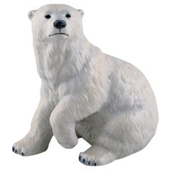 Allan Therkelsen, Royal Copenhagen, Rare porcelain figurine, Polar bear