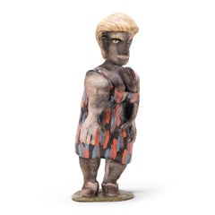 "Lady in a Striped Dress," Ceramic Sculpture