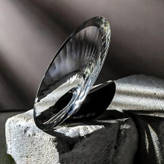 Cuenco Artístico de Cristal Hecho a Mano - All'EDEN Centro de Mesa Decorativo Negro y Transparente