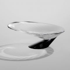 All'EDEN Black/Clear Handmade Crystal Decorative Bowl – Elegant Artisan Piece