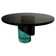 All'EDEN Alzata per torte in cristallo nero/chiaro/turchese fatta a mano -  Pezzo di servizio
