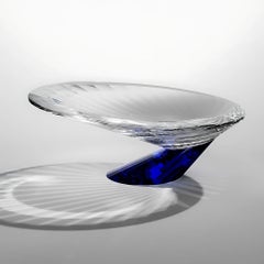 Cuenco decorativo de cristal azul/claro hecho a mano All'EDEN - Elegante diseño artesanal