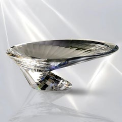 All'EDEN Bol décoratif en cristal clair fait main - Elegance du design artisanal