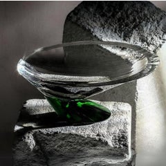 Black Friday- All'EDEN Green/Clear Handmade Crystal Decorative Bowl
