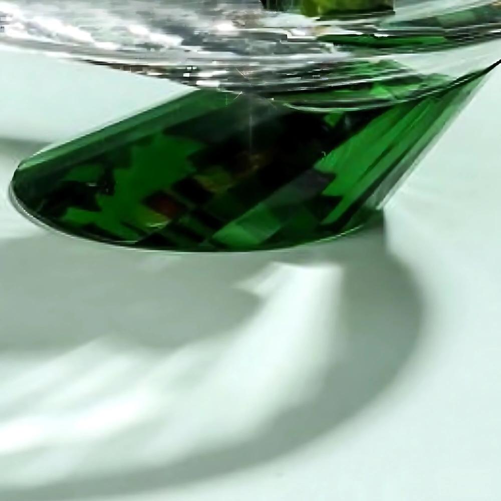 All'EDEN Cuenco decorativo de cristal verde/claro hecho a mano - Pieza artesanal elegante Moderno en venta