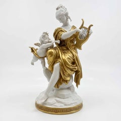 Allegory of Music and Poetry Two Porcelain Figures by Cappè Giuseppe 1960s