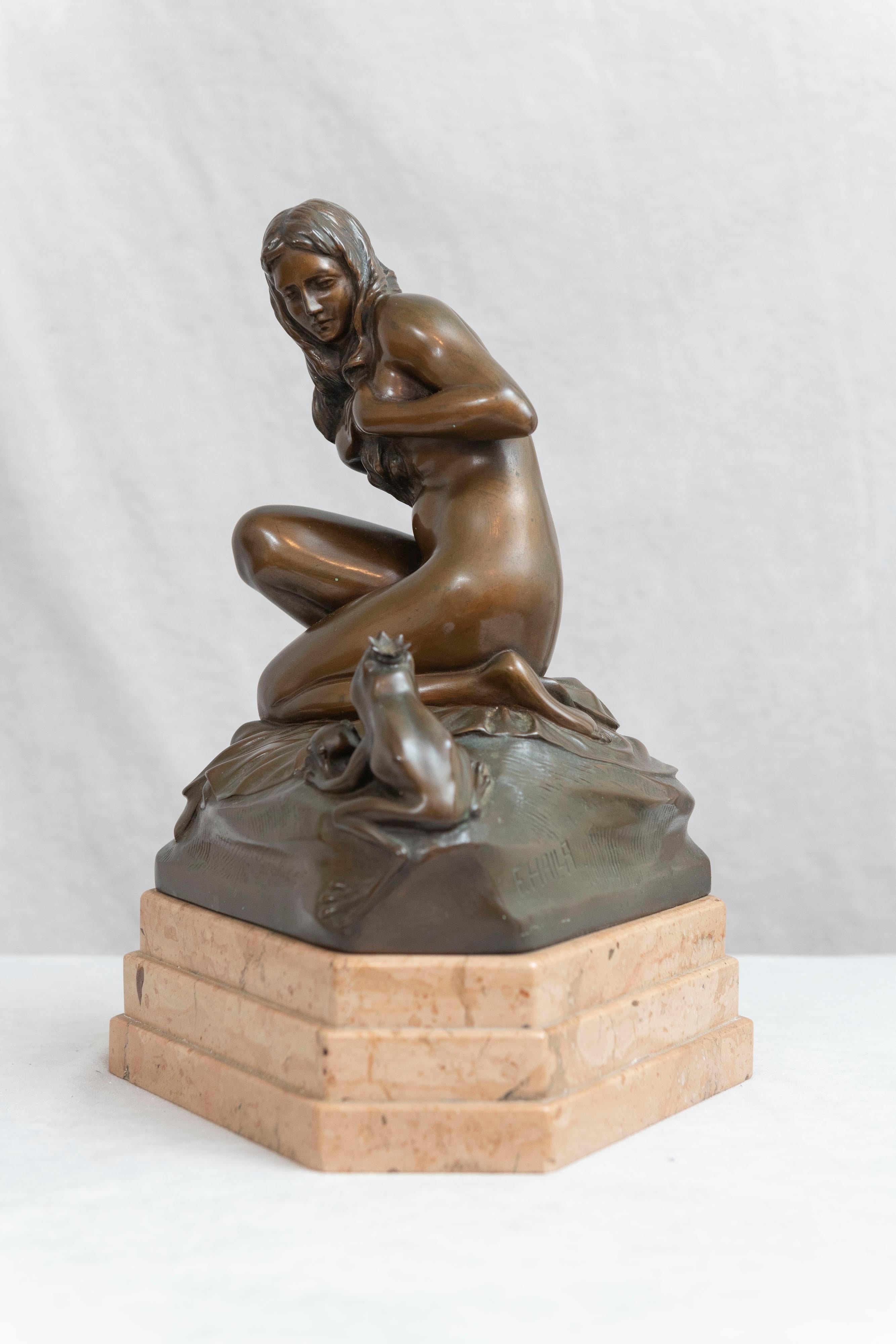 Allegorical Bronze, Frog Prince Holding the Golden Ball & Young Maiden 3