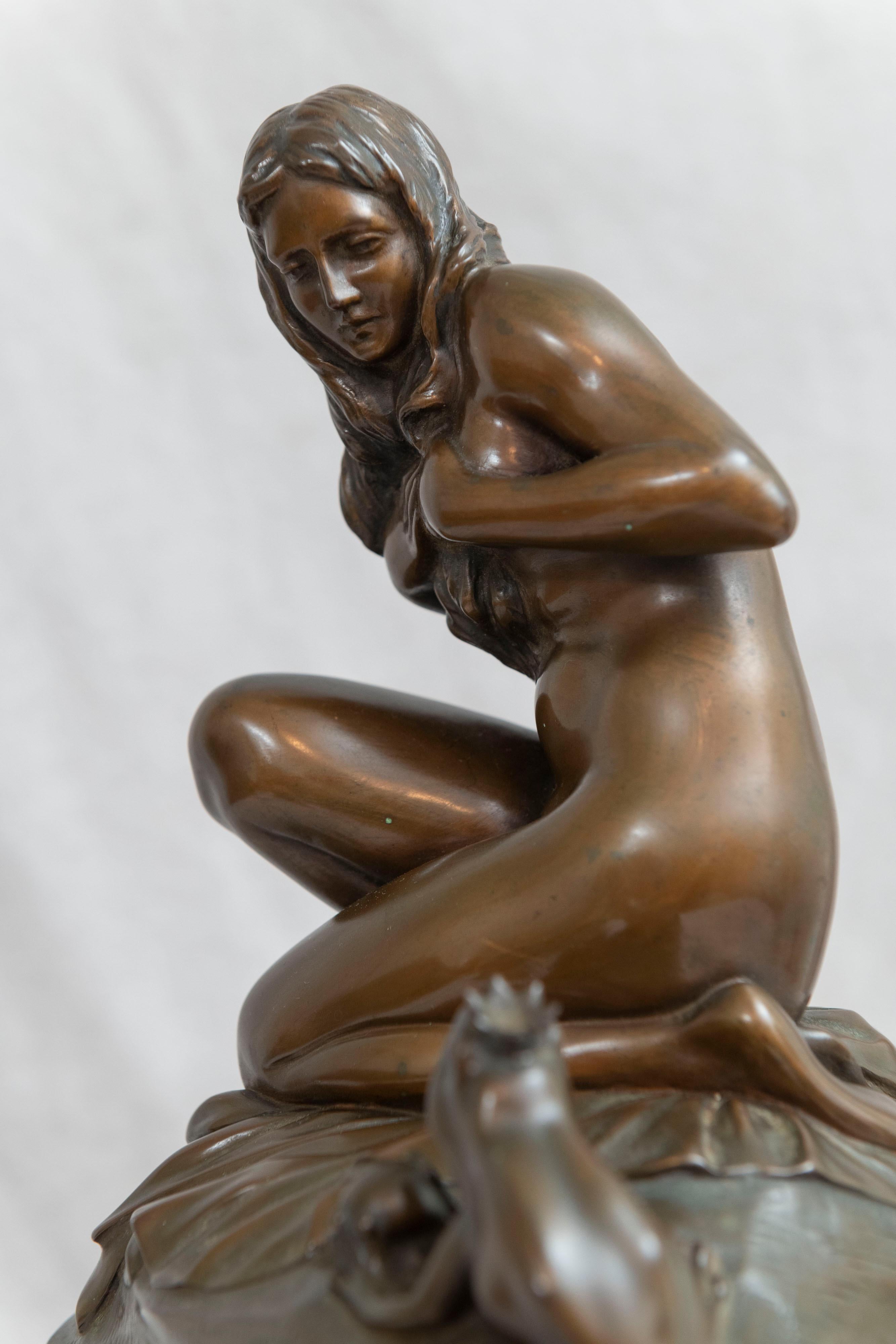 Allegorical Bronze, Frog Prince Holding the Golden Ball & Young Maiden 4