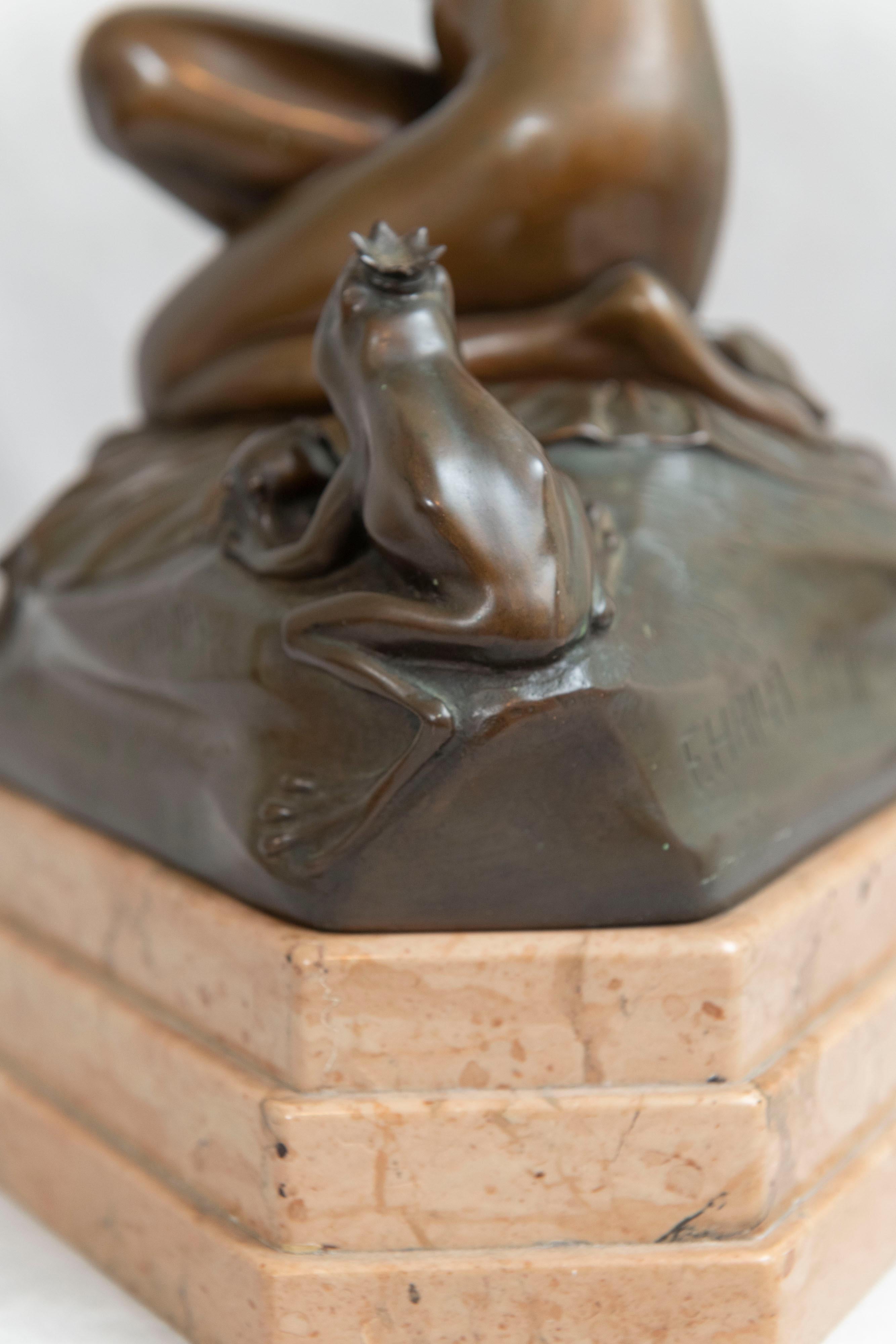 Allegorical Bronze, Frog Prince Holding the Golden Ball & Young Maiden 5
