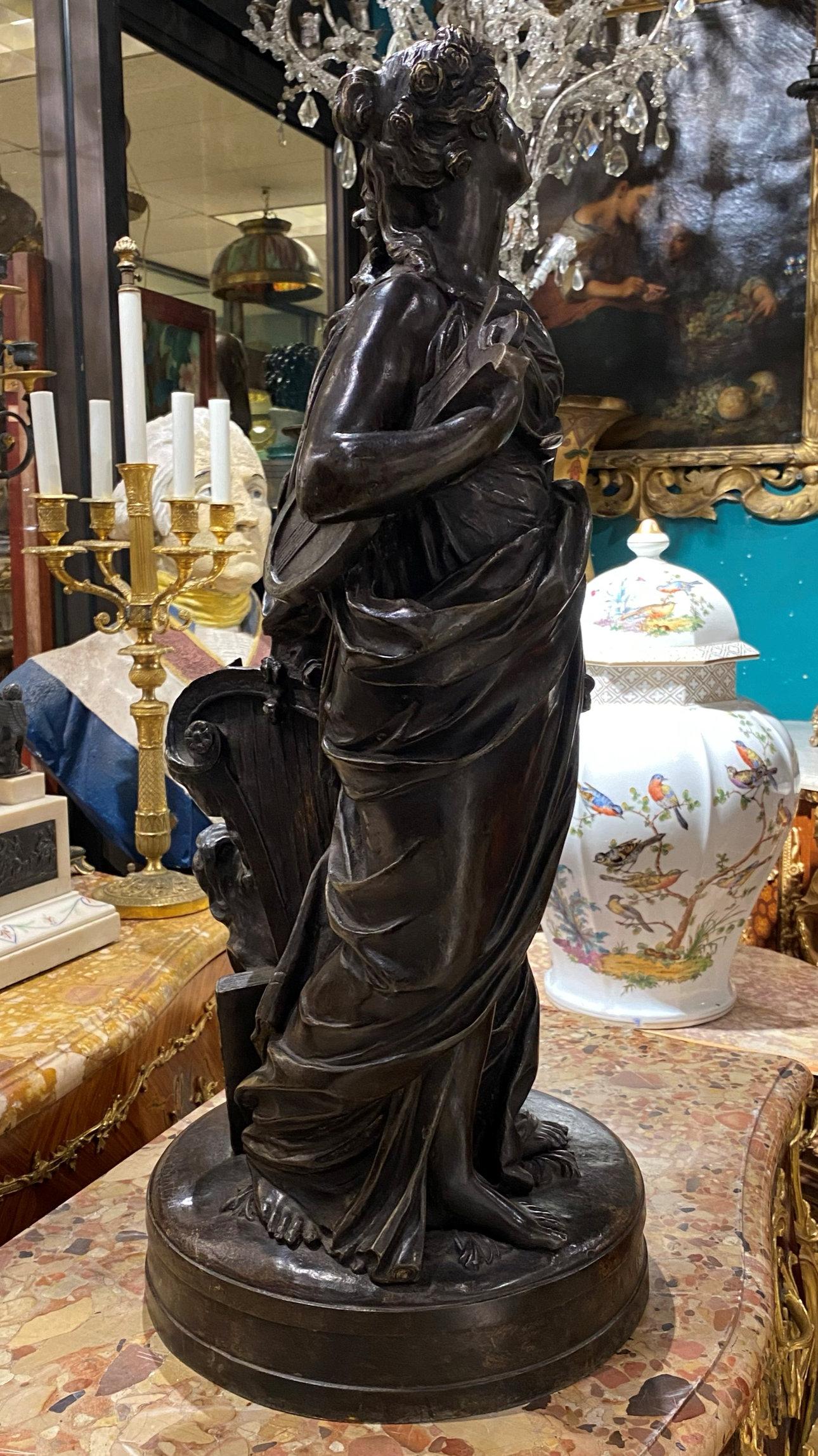 Allegorical Bronze of Music and Poetry After Guillaume Coustou II For Sale 8