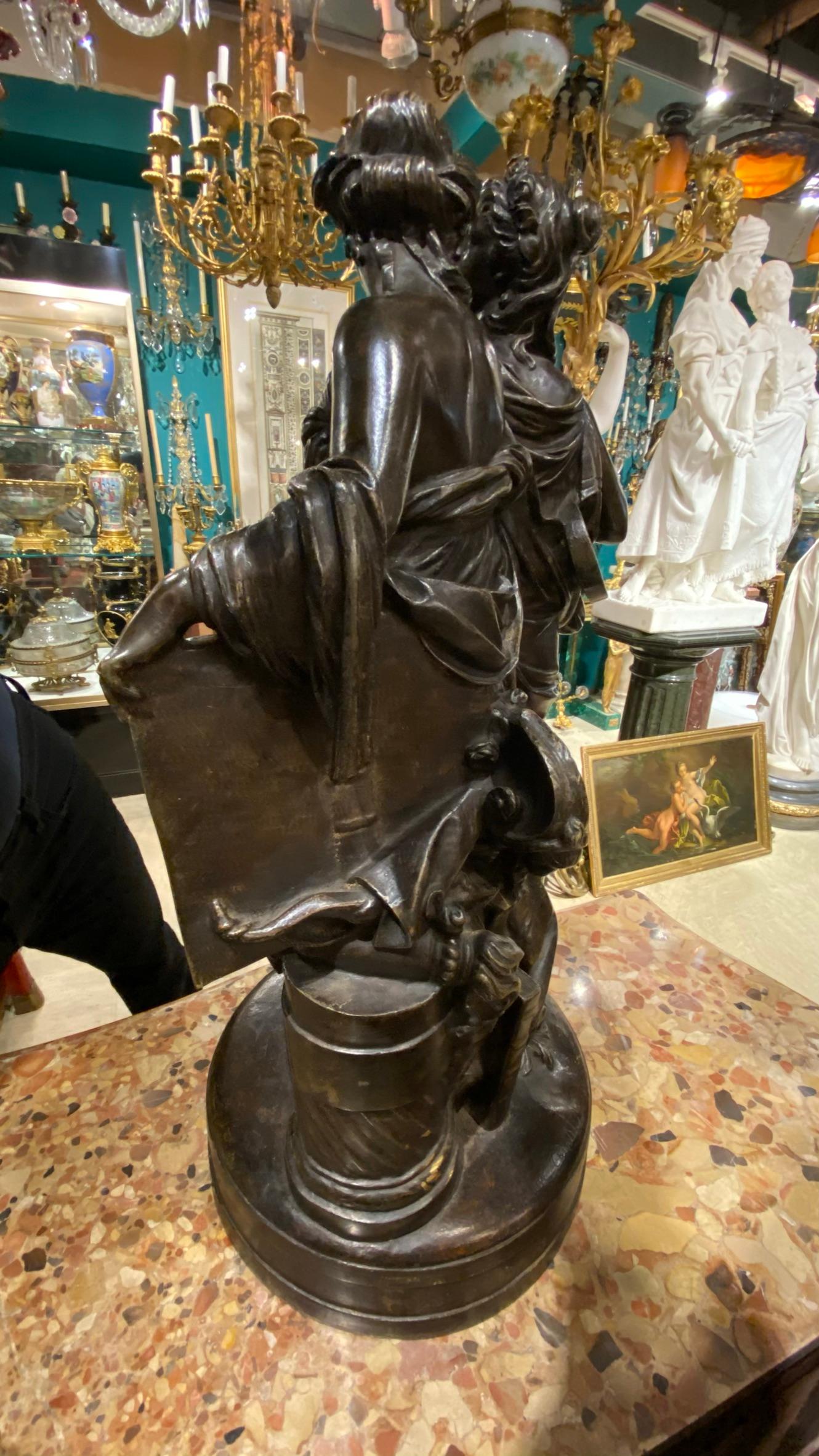 Allegorical Bronze of Music and Poetry After Guillaume Coustou II For Sale 10