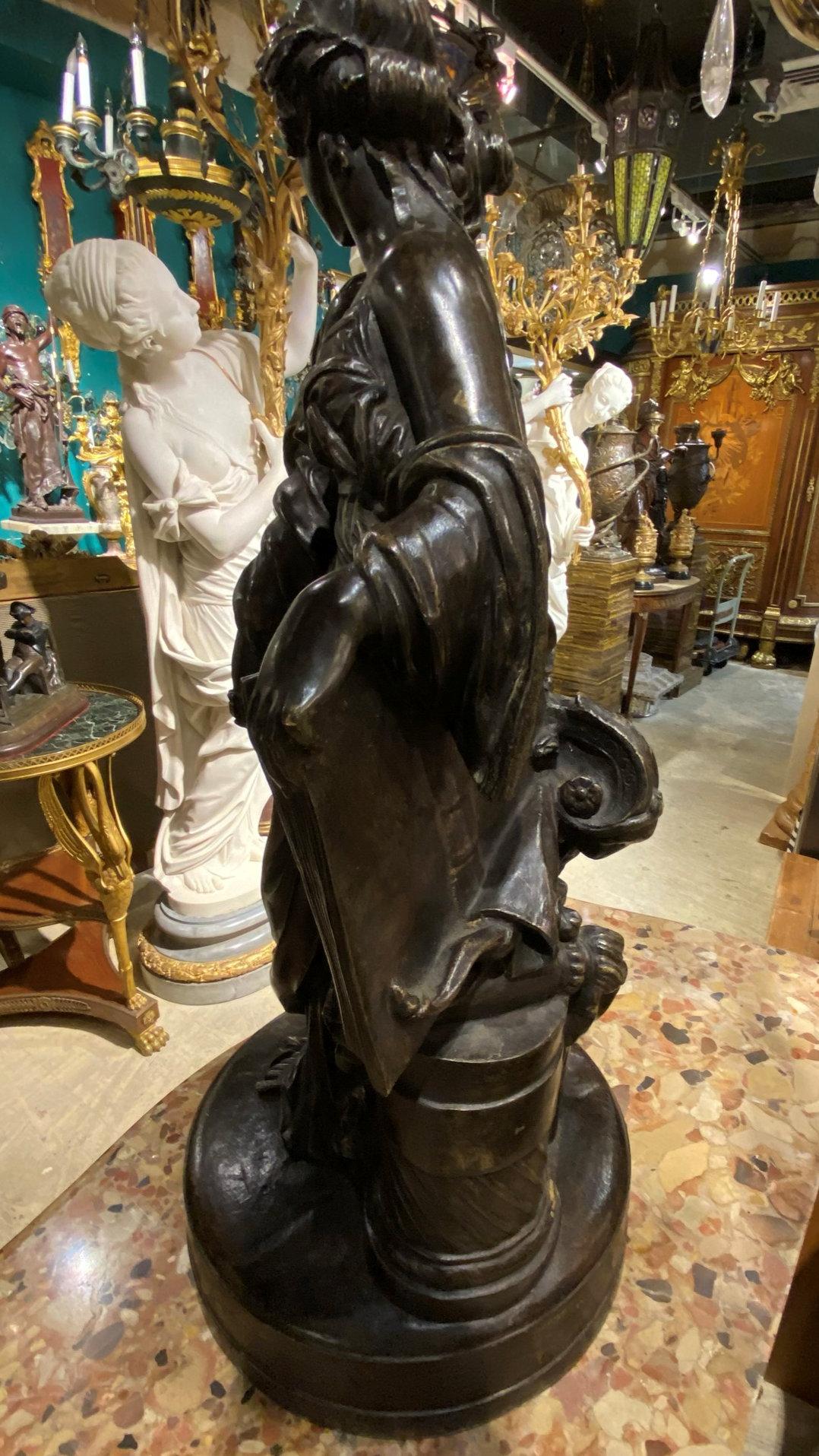 Allegorical Bronze of Music and Poetry After Guillaume Coustou II For Sale 11