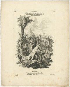 Allegorical Engraving of Africa, Johann Georg Hertel, Augsburg, Mid-18th Century