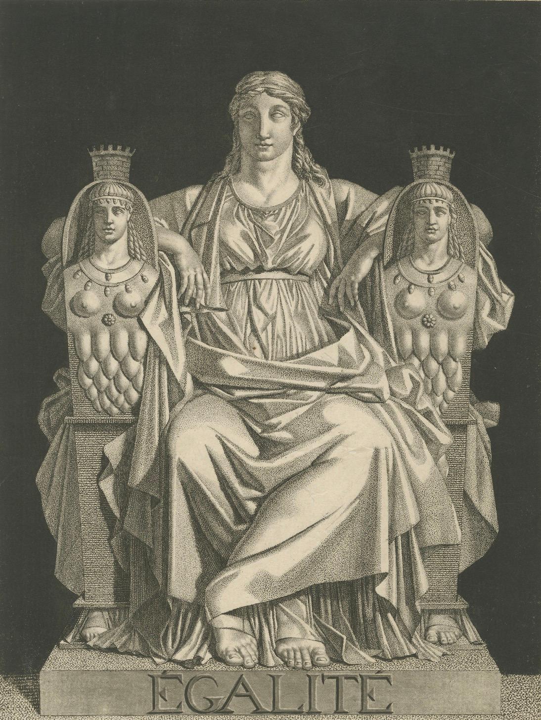 Allegorischer Kupferstich der Égalité aus der Zeit der Französischen Revolution, um 1795 (Papier) im Angebot