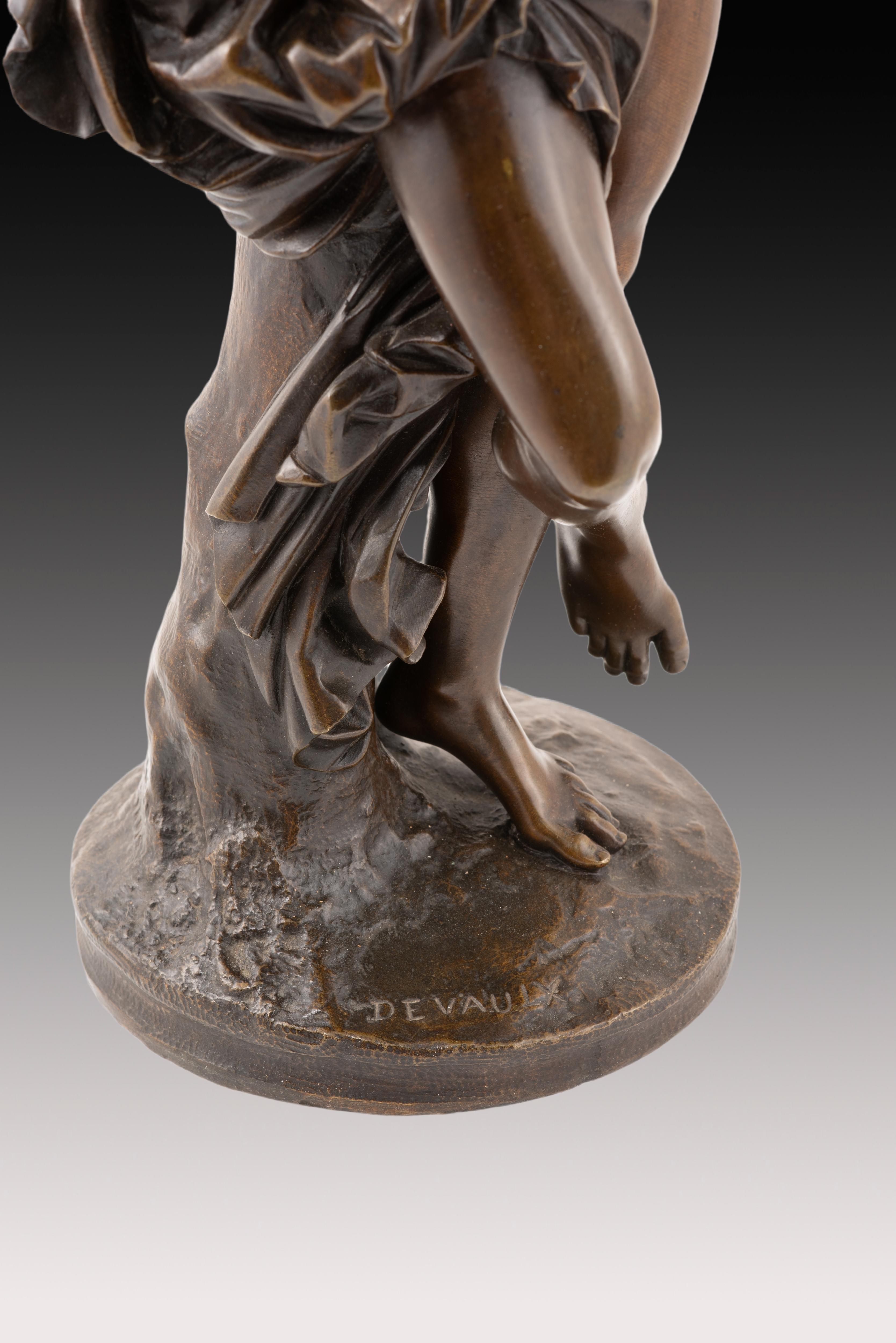 Allegorical figures. Bronze, marble. DEVAULX, François Théodore. France, 19th c For Sale 2