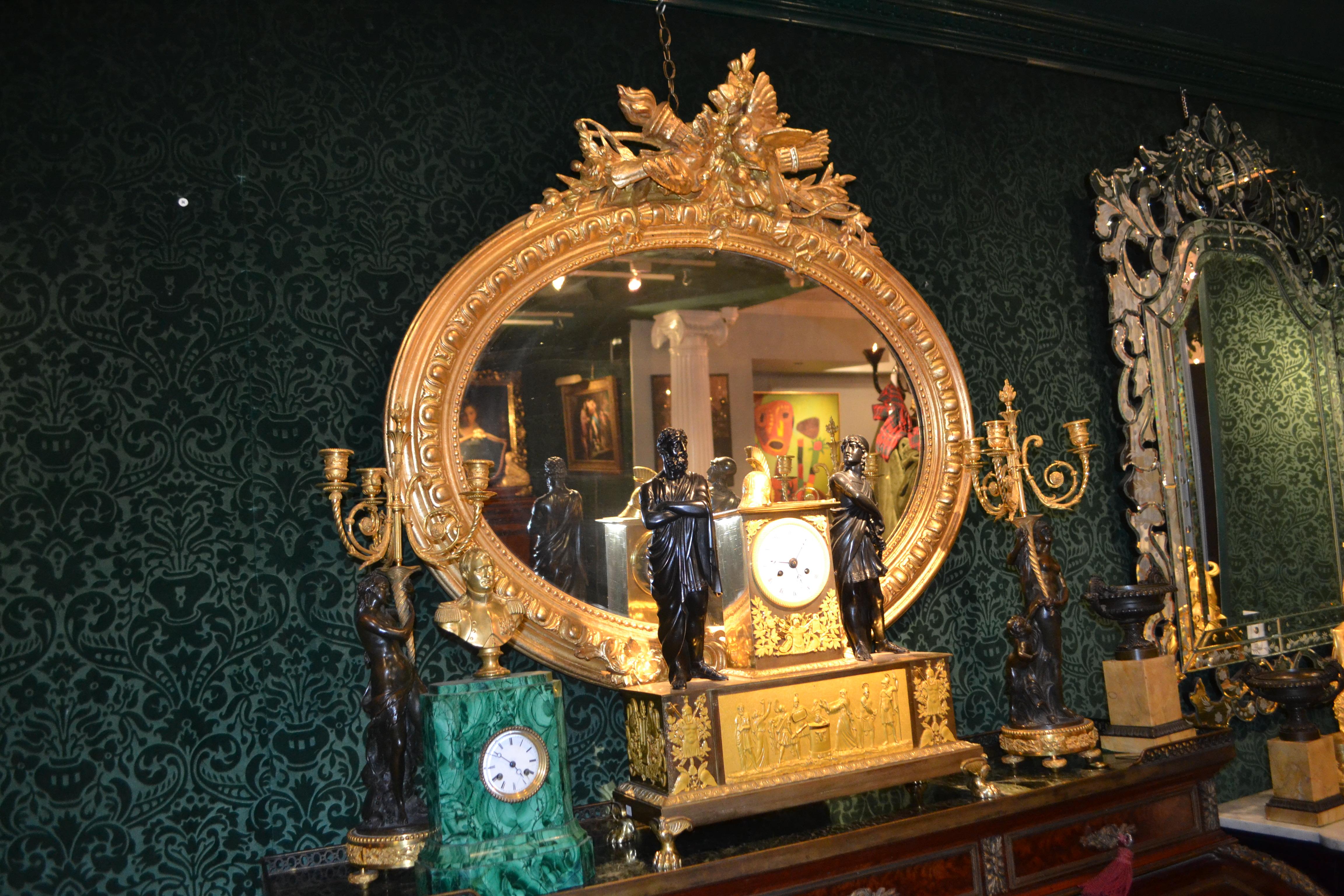 Allegorical French Empire clock Titled 