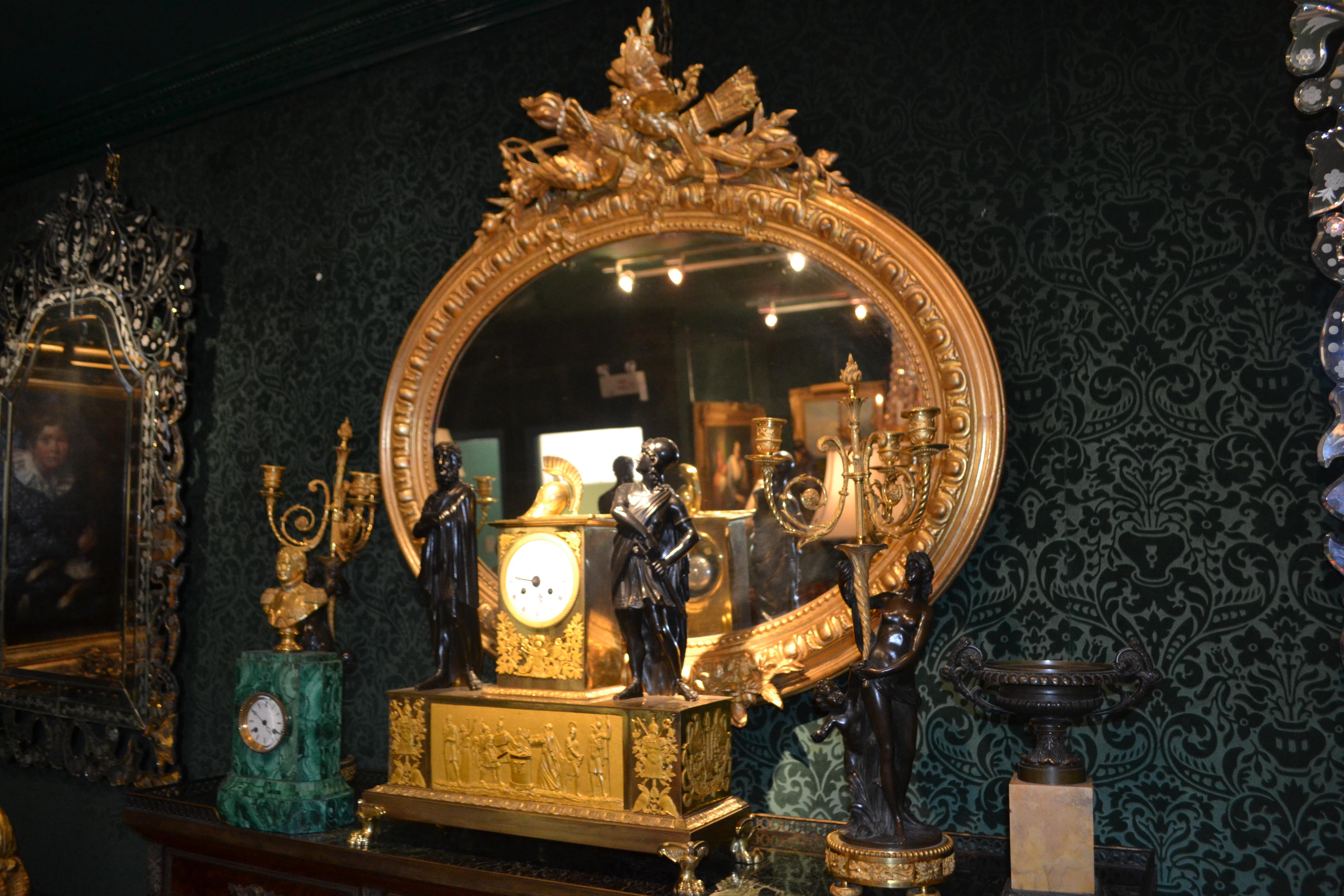 Allegorical French Empire clock Titled 