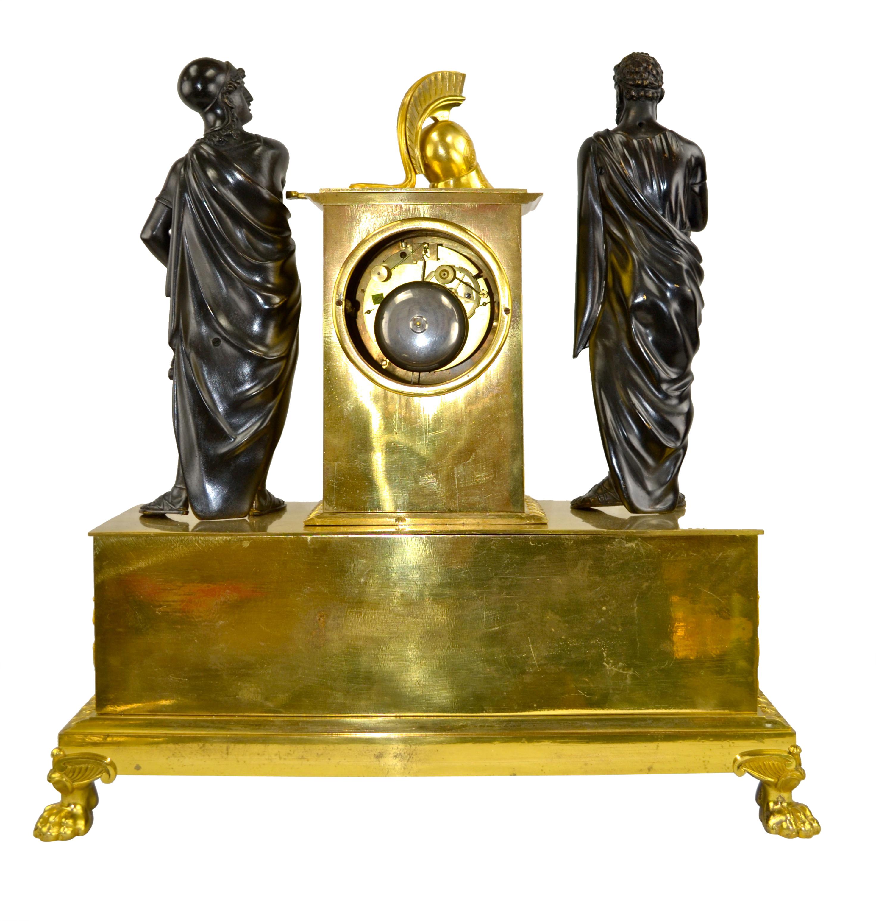 Bronze Allegorical French Empire clock Titled 