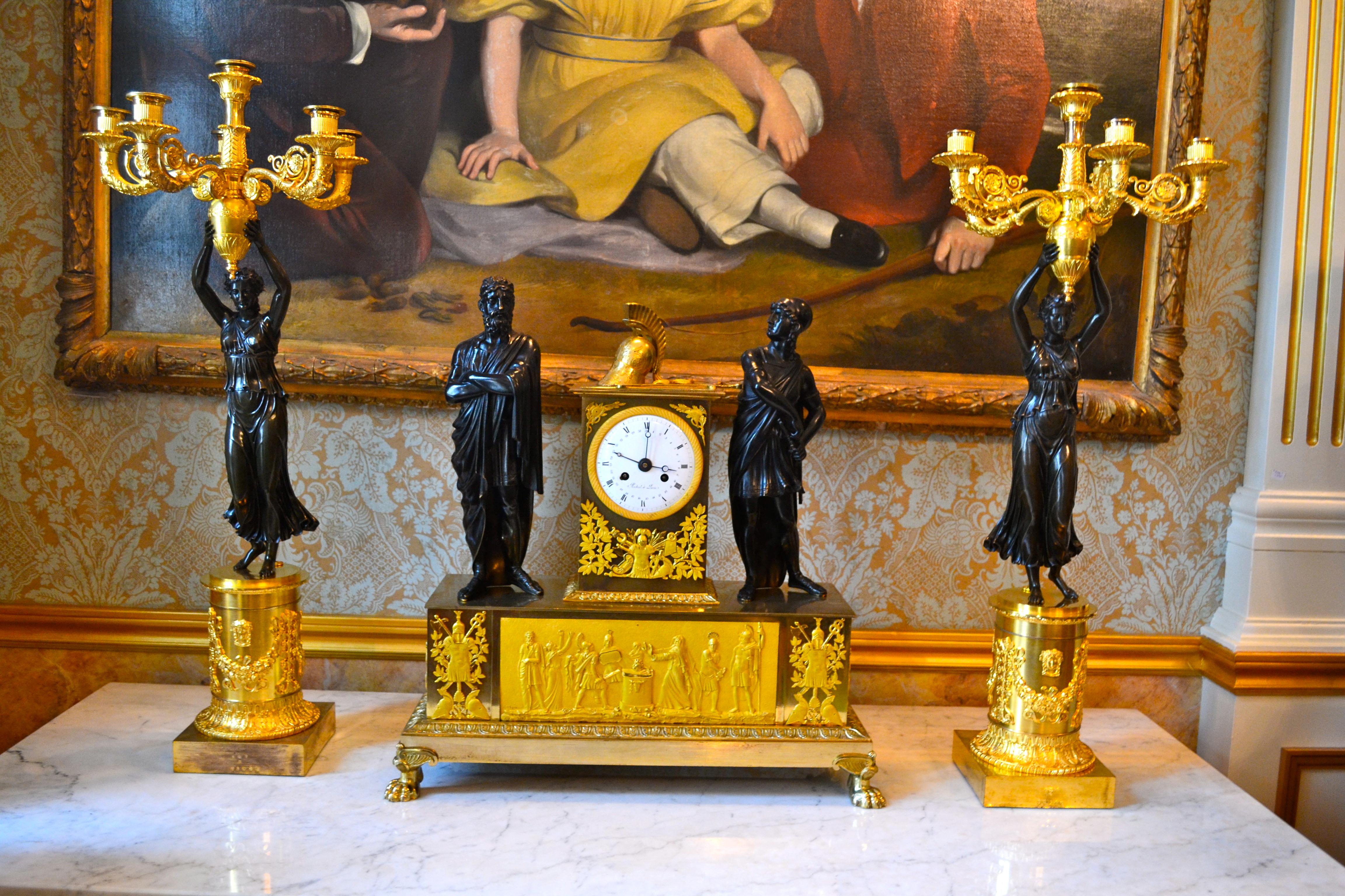 Allegorical French Empire clock Titled 