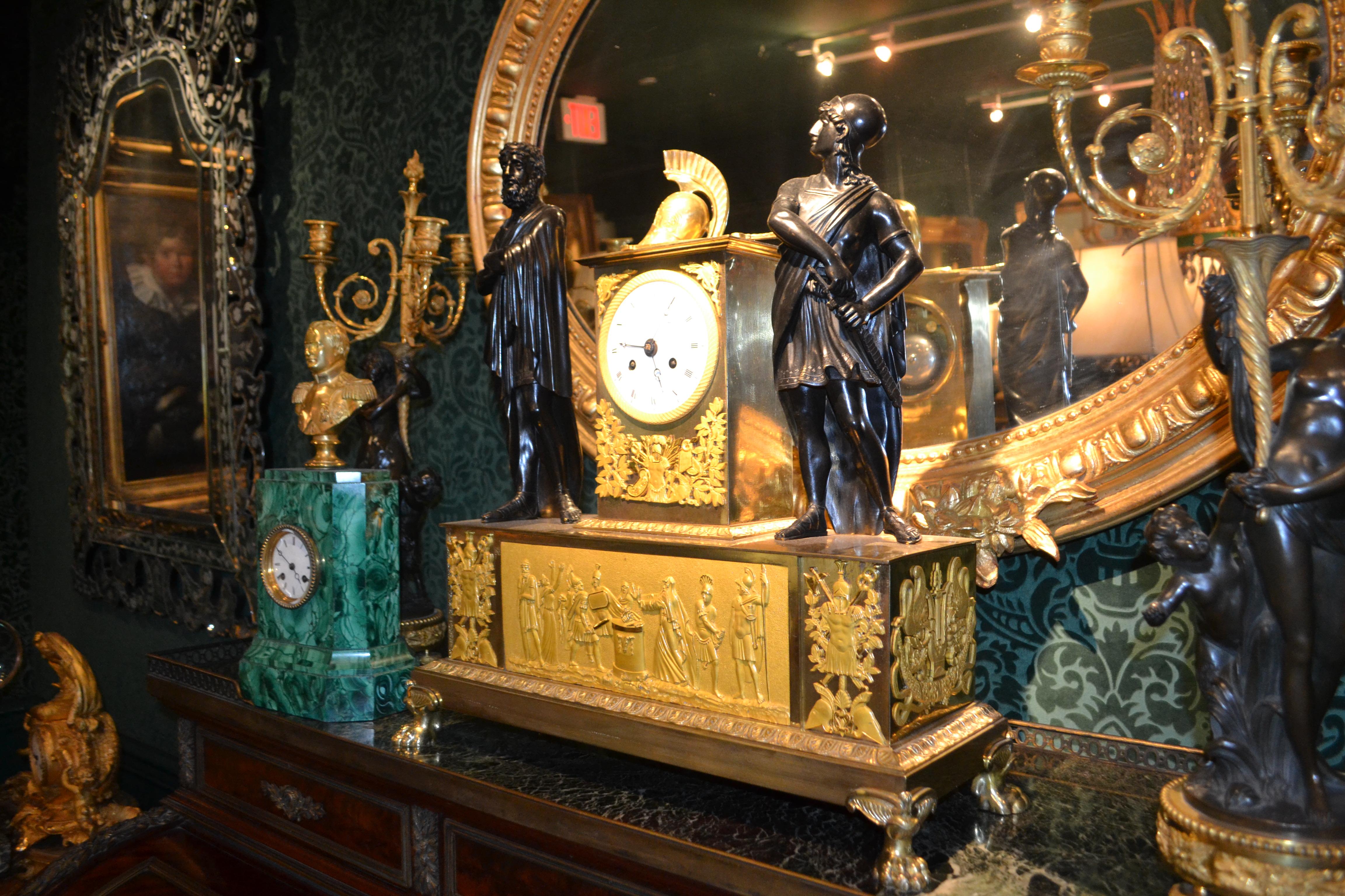 Allegorical French Empire clock Titled 