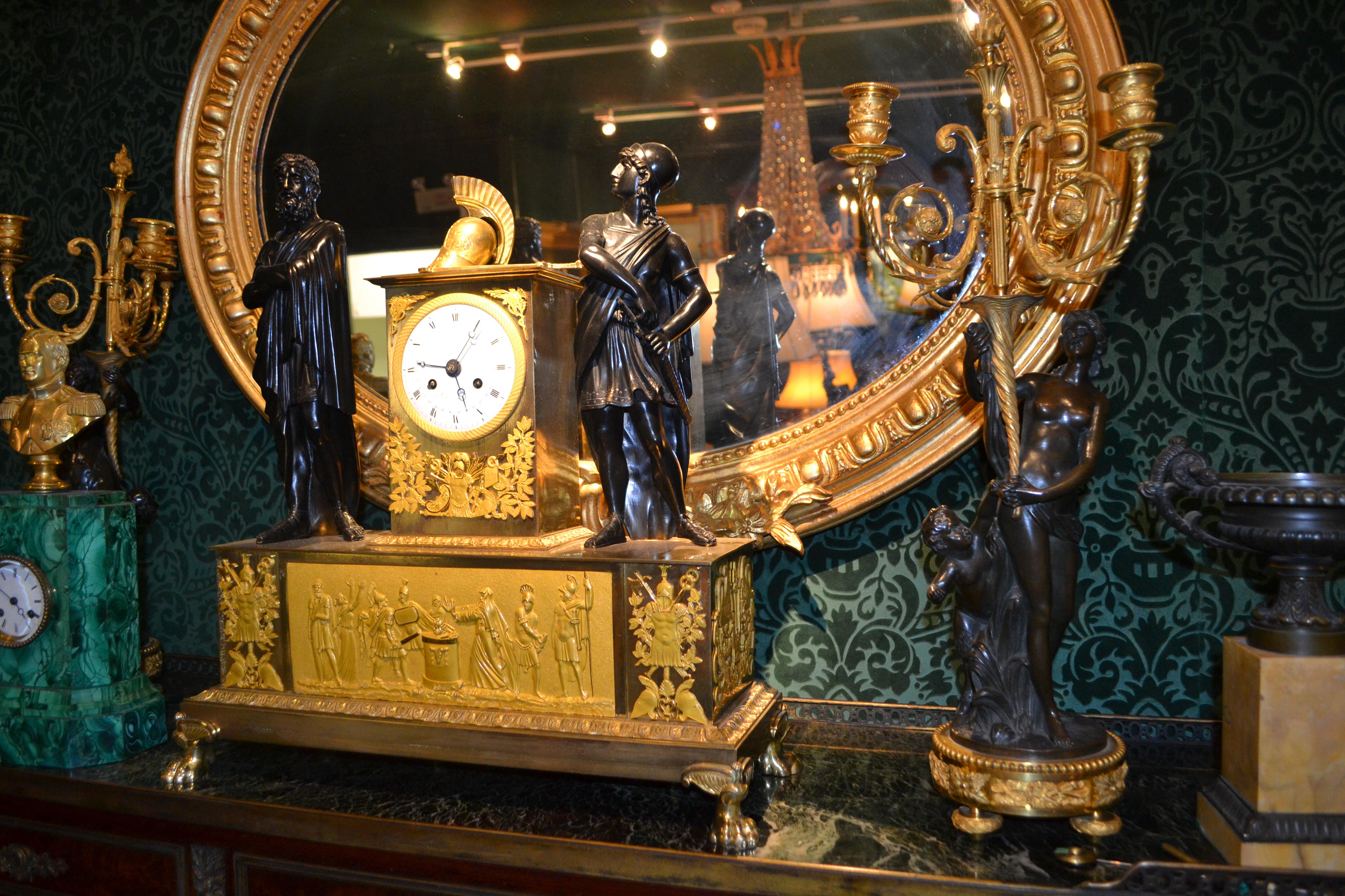Allegorical French Empire clock Titled 