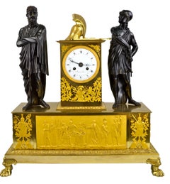 Allegorische französische Empire-Uhr mit dem Titel "Le Sacrifice d'Iphigénie".