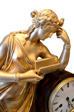 Allegorical French Louis Philippe Clock of Clio the Greek Muse of History