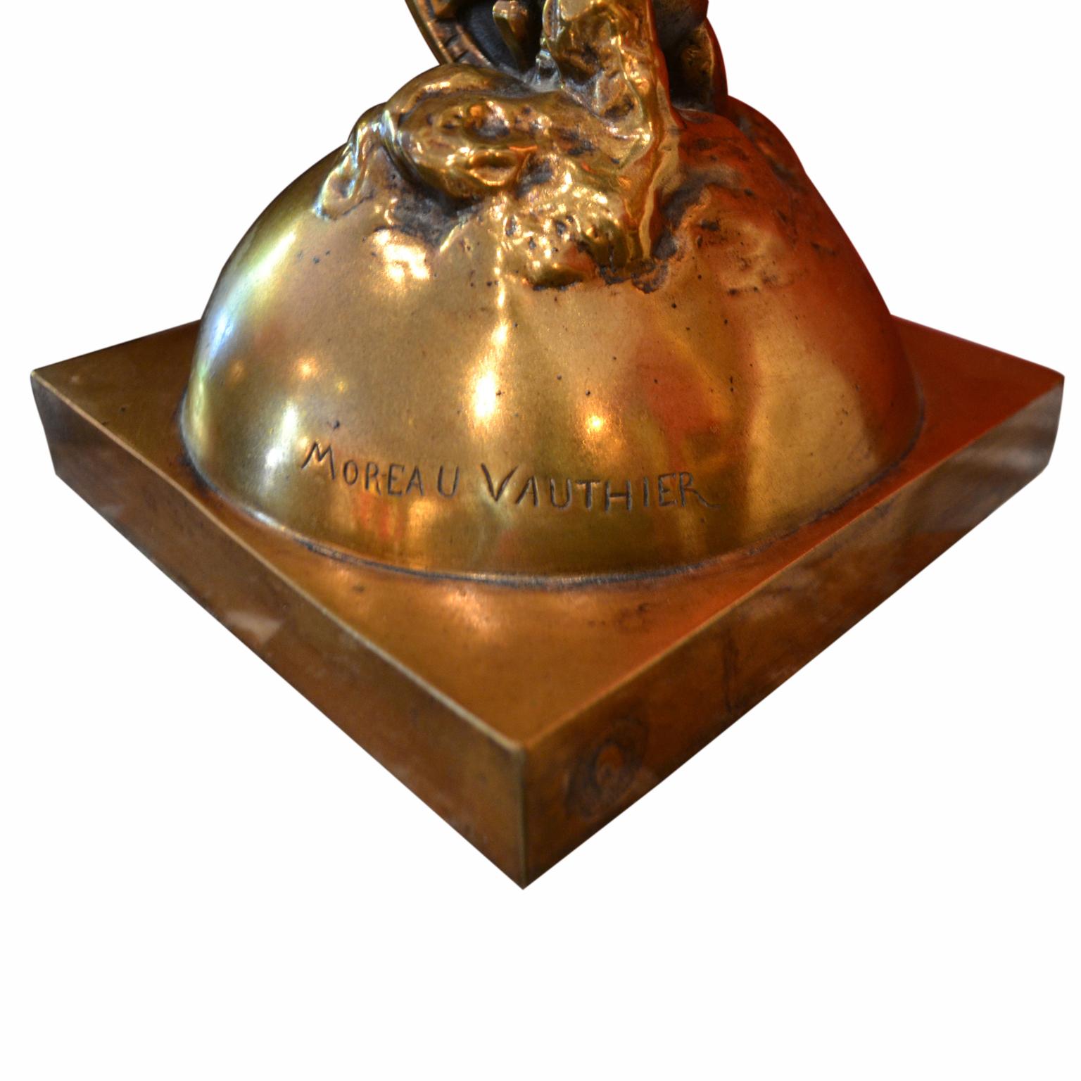 Cast Gilt Bronze Statue Titled “La Fortune” by Augustin Moreau-Vauthier