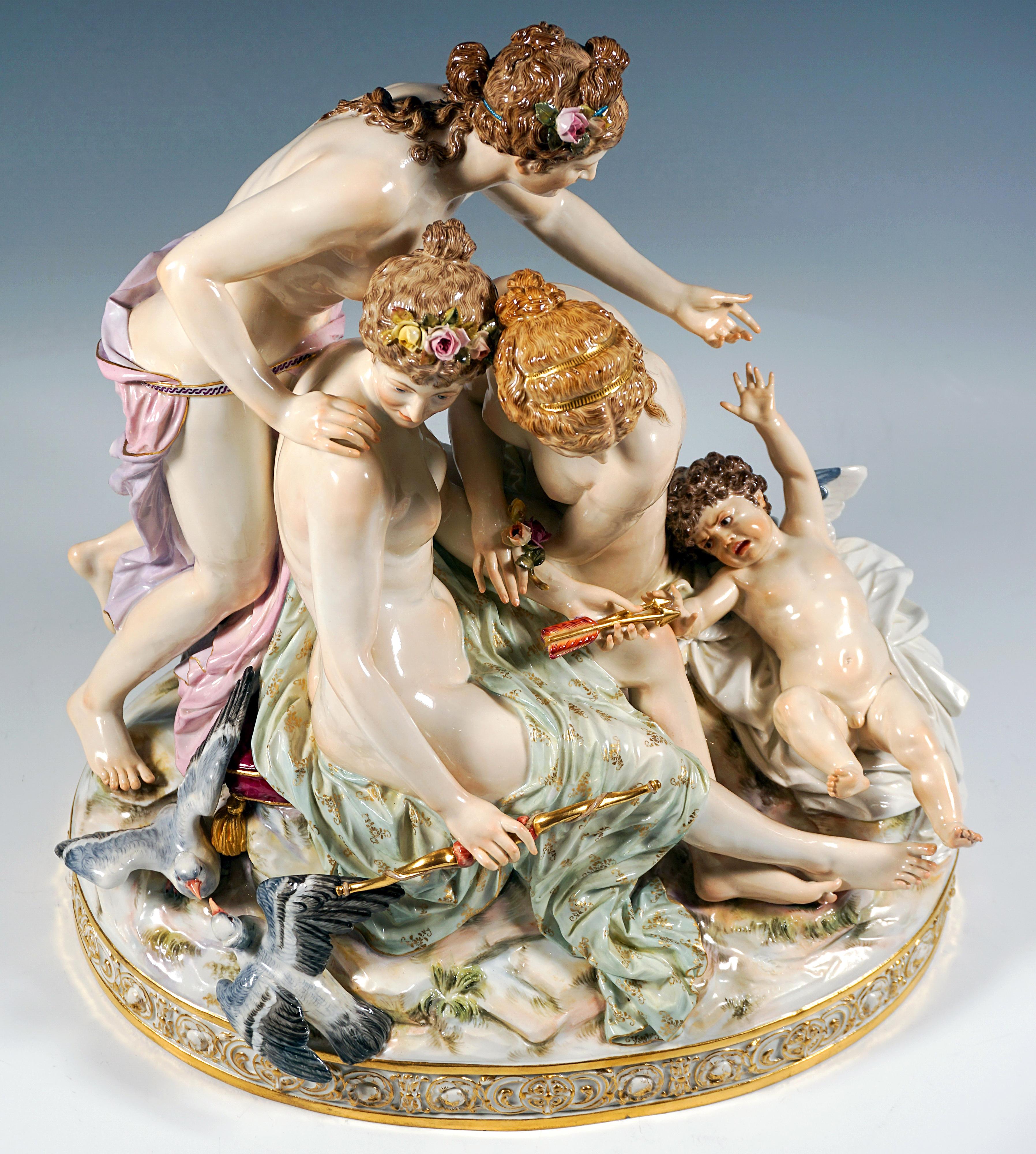 Groupe allégorique The Disarming Of Cupid, E. Andresen, Meissen, Allemagne, vers 1890 en vente 4