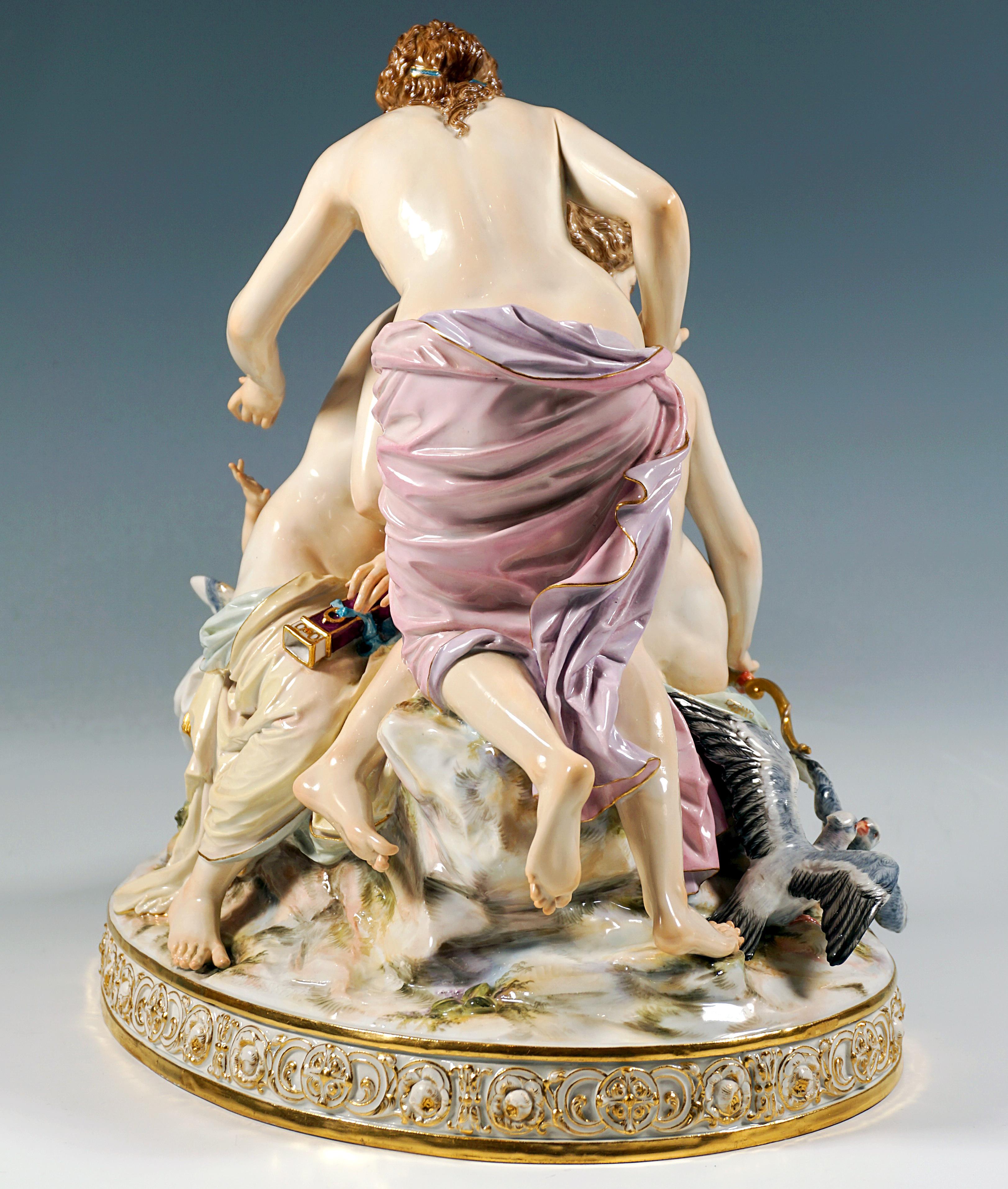 Fait main Groupe allégorique The Disarming Of Cupid, E. Andresen, Meissen, Allemagne, vers 1890 en vente