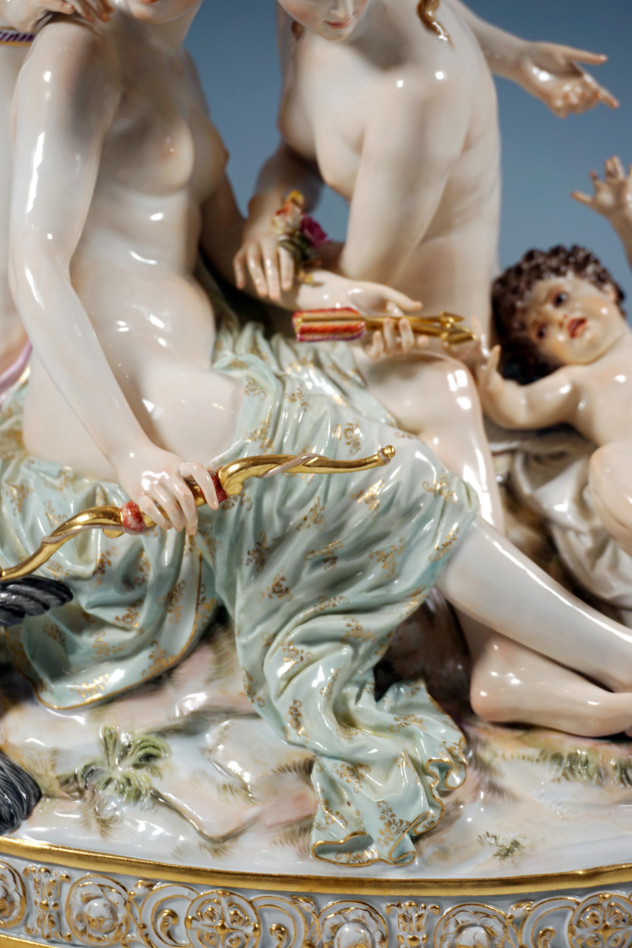 Groupe allégorique The Disarming Of Cupid, E. Andresen, Meissen, Allemagne, vers 1890 en vente 1