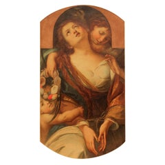 Allegorical Painting "Chastity" by Agostino Caironi, Dated 1859