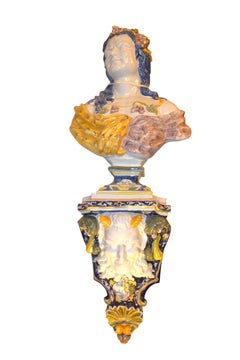 Allegorical Pair of Faience de Rouen Busts Depicting Summer and Fall