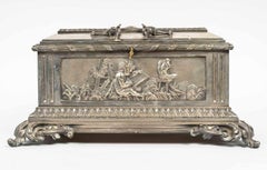 Allegories of Art, French 19th Century Large Jewelry Casket After Clodion