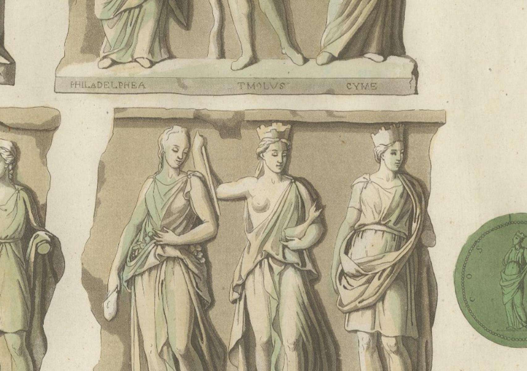 Allegories of the Cities of Asia – Antique Hand-Colored Print, Ferrario, 1815